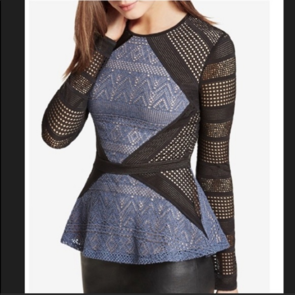 BCBG maira peplum top